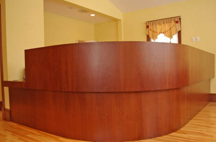 custom wrap around desk