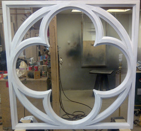 rose window framed & painted